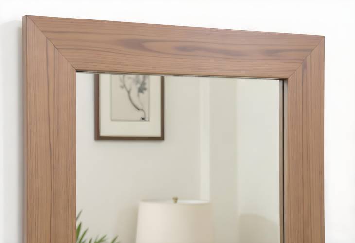 Traditional FullLength Wooden Mirror with Solid Wood Frame